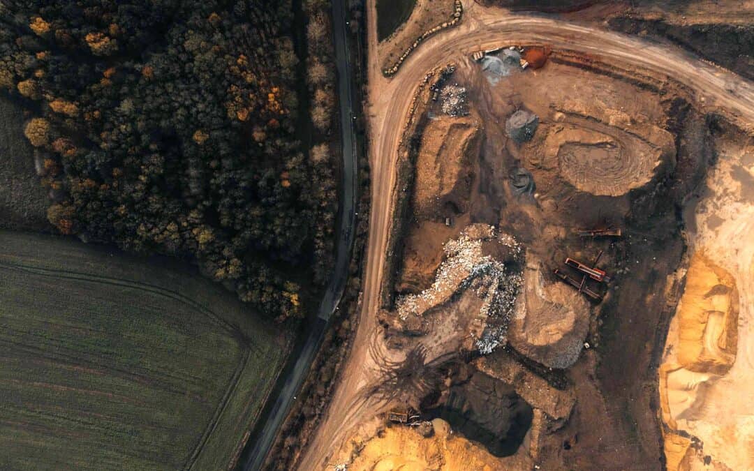 Aerial view of the Blackjack Mine showing open pit excavation and surrounding mine infrastructure.