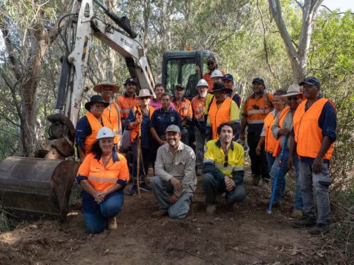 Blue Carbon project team during field work at the restoration site.