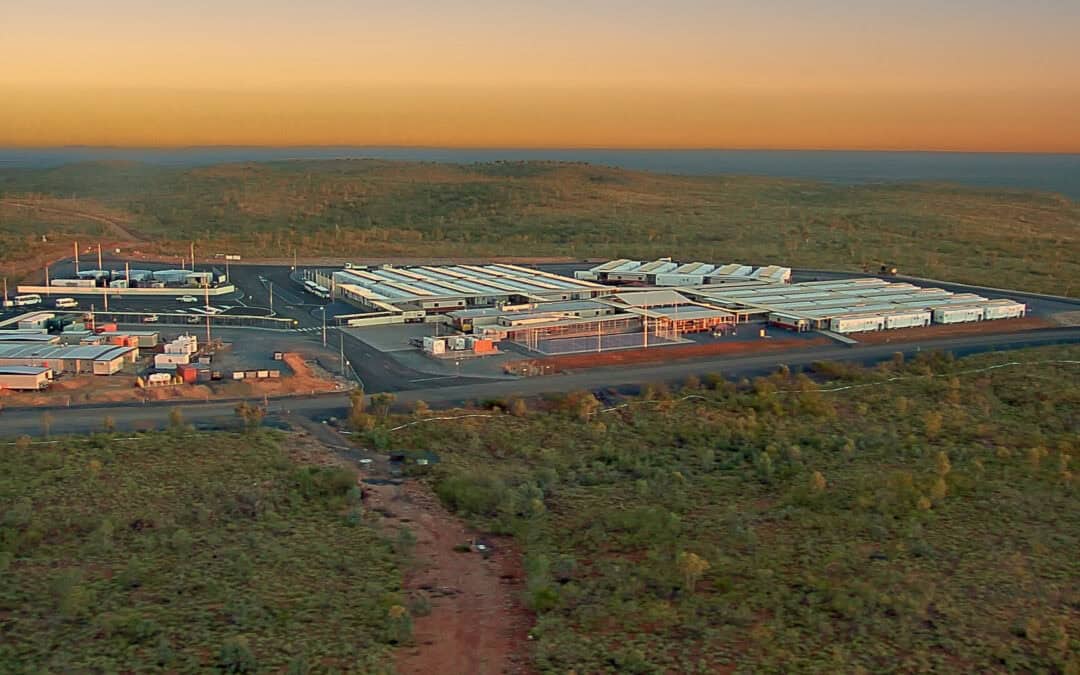 Aerial view of the Dugald River Mine camp and surrounding facilities.
