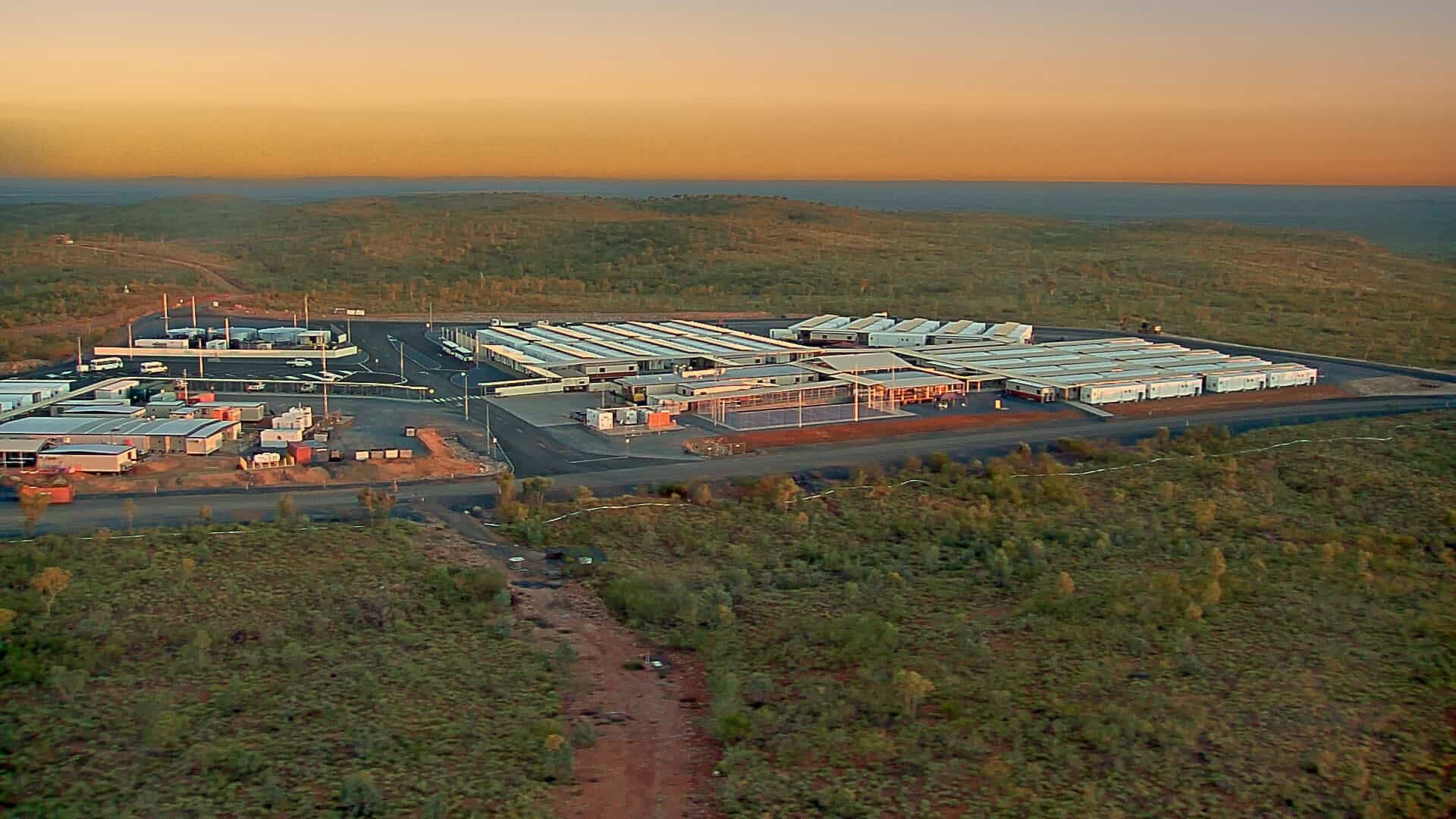 Aerial view of the Dugald River Mine camp and surrounding facilities.