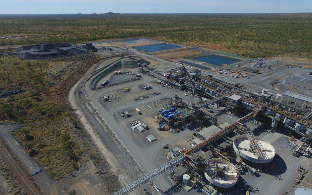 Aerial view of Dugald River Mine processing plant and associated infrastructure near Cloncurry, Queensland.