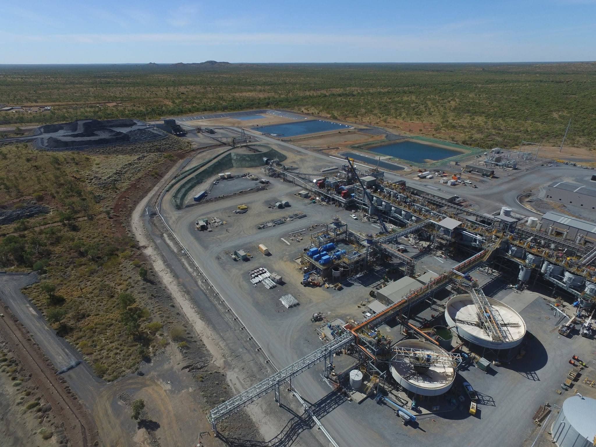 Aerial view of Dugald River Mine processing plant and associated infrastructure near Cloncurry, Queensland.